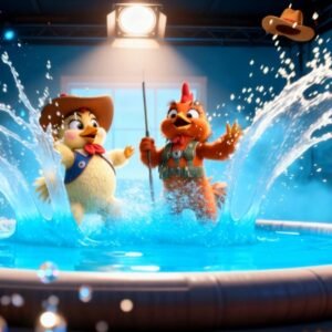 Cowgirl vs Fisher Hen - The Great Rodeo Fishing Disaster by Hen-tertainment 1