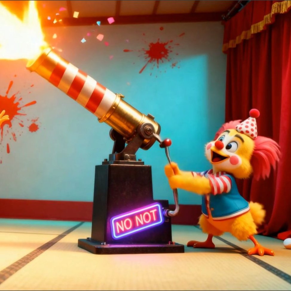 Funny Hen Samurai vs Clown Chaos Showdown by Hen-tertainment 7