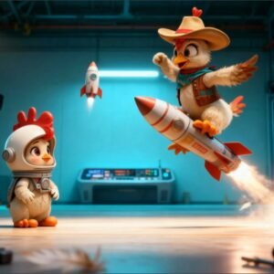 Funny Hen Space Rocket Rodeo Gone Wild by Hen-tertainment 7